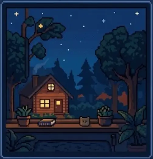Cozy Cabin Pixel Art